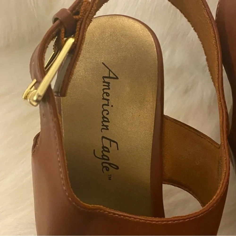 American Eagle Shoes Women’s‎ Size 10 4” Heels Brown Sandal’s Wedge’s